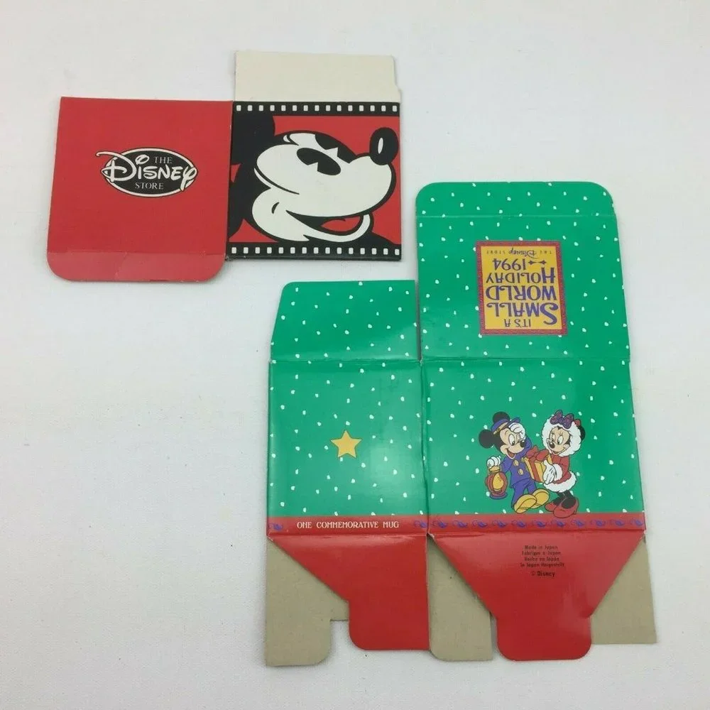 Vintage The Disney Store It's A Small World Holiday 1994 Cube Gift Boxes